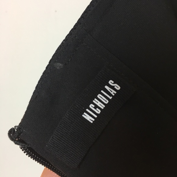 NICHOLAS black mesh halter midi cocktail dress SZ 2 - Picture 7 of 8